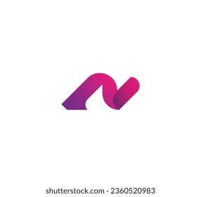 N letter mark logo design, modern logo, gradient logo