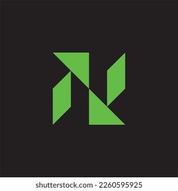 N letter Mark Monogram Logo Triangle parallelogram Vector