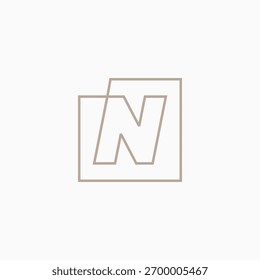 n letter mark square logo vector icon illustration