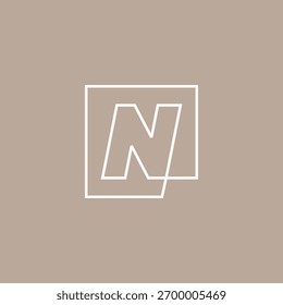 Ilustración de icono de Vector de logotipo cuadrado de marca de letra n
