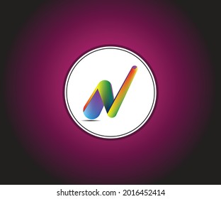n letter modern blending logo design template