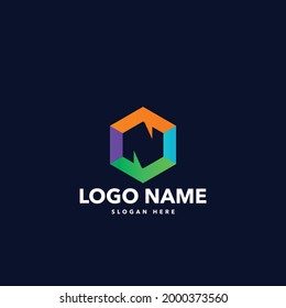 n letra diseño de logotipo moderno