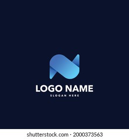 n letter modern logo design