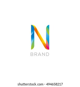 N letter modern vector logo, (sign, symbol ,icon, design element), illustrated letter of the alphabet