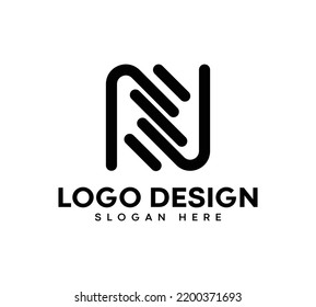 N letter monogram logo N lettermark logo design Modern N lgoo