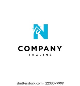 N Letter Mountain Vector logo icon vector Template.eps