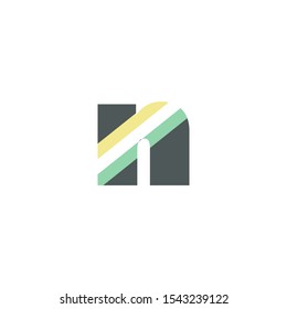N letter Multicolor logo design vector