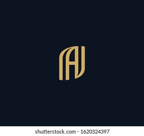 A N letter NA luxury logo design template 