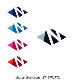 N letter negative with 3D effect Logo Concept, eps 10