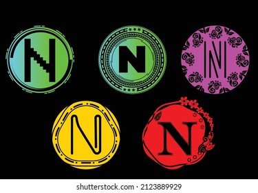 N letter new logo and icon design template bundle