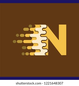 N Letter Pixel Icon Vector Logo element. Letter speed logo template