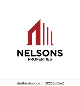 N letter property logo design vector