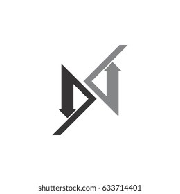 N letter or qb letter with up and down arrow logo