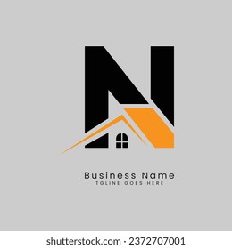 N Letter Real Estate Logo, Vector illustration Template Concept Design Logo for Property Business Image Start with Alphabet N
