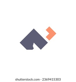 N-Brief mit Sand Mountain und Arrow Nomad Logo Design-Vektorgrafik