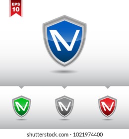 N Letter Shield Letter Logo Icon Template for web and business card, Simple and Clean