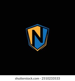 N Letter Shield logo template symbol Design