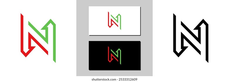 n letter sign icon white and black logo 