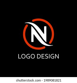 n letter for simple logo design