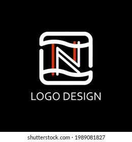 n letter for simple logo design