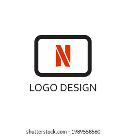 n letter for simple logo design