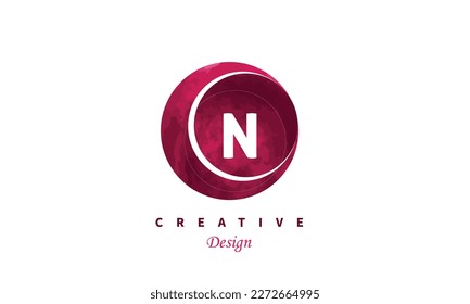 N letter Simple logo design. Trendy water color symbol vector logo design.