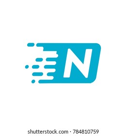 N letter with speed box logo eps 10