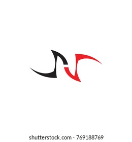 N letter or SS letter logo design vector
