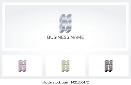 N Letter Stack Layer Logo