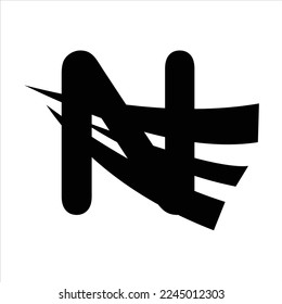N letter striped vector logo design