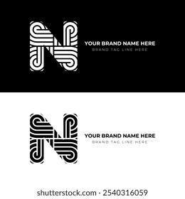 N letter stylish and modern logo design. Featuring the letter 'N' with clean, sharp lines and geometric precision.
