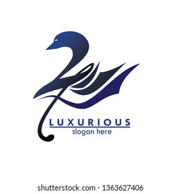 n letter with swan logo vector