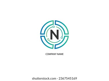 N Letter tech Business Template Vector icon