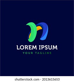 N letter tech technology solution company logo