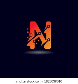 N-Letter-Technologie Logo-Design, Creative Concept-Netzwerk Vector-Vorlage