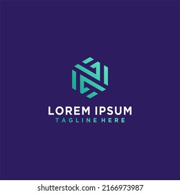 N letter technology vector logo template