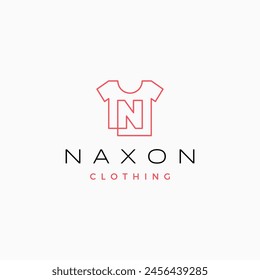n letter tee tshirt apparel clothing monogram logo vector icon illustration