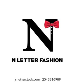 N Letter Tie Fashion Logo Modern Brand.