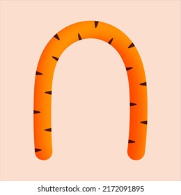 N letter tiger tail design. Vector animal, wildlife isolated font for logo, app logo, wild life concept, animal poster headlines and more
