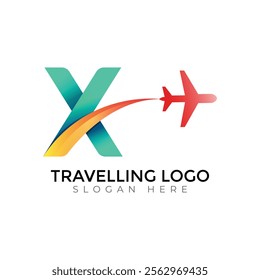 N letter travlling Creative vector templates abstract typography colorful logo design