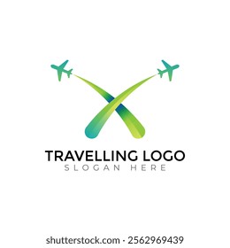 N letter travlling Creative vector templates abstract typography colorful logo design