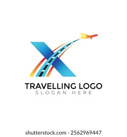 N letter travlling Creative vector templates abstract typography colorful logo design
