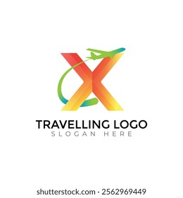 N letter travlling Creative vector templates abstract typography colorful logo design