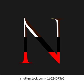 N letter vector with black background