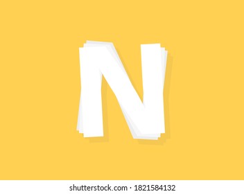 N Letra vectorial, diseño de capas modernas. Ilustración Eps10             