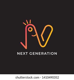 N letter vector logo. N letter business logo. Technology emblem