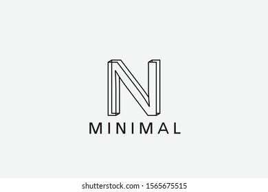 n letter vector logo design template.Minimal n initial Beautiful Logotype Luxury icon concept. Modern logo for company or business identity.