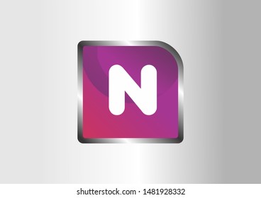 N letter vector logo illustration. Alphabet vector logo illustration. Purple Vector logo.