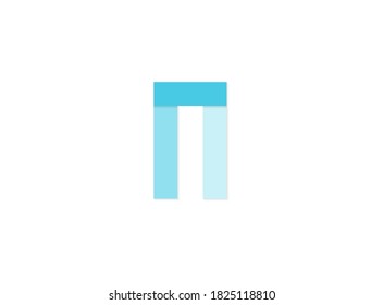 N letra, logotipo vectorial, fuente de diseño de corte de papel de tonos azules .Aislado sobre fondo blanco. Ilustración Eps10