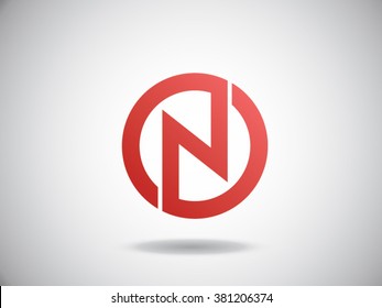 N letter vector logo red